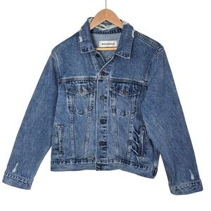 Reformation | Distressed Jean Jacket. Size Large Vintage Wash